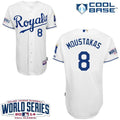 Custom Fan-Made Mike Moustakas Kansas City Royals #8 White 2014 Baseball Jersey