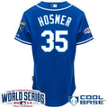 Custom Fan-Made Eric Hosmer Kansas City Royals #35 Blue 2014 Baseball Jersey