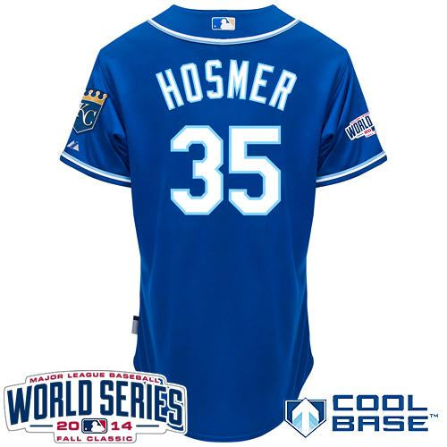 Custom Fan-Made Eric Hosmer Kansas City Royals #35 Blue 2014 Baseball Jersey