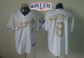 Custom Fan-Made Mike Moustakas Kansas City Royals #8 White 2014 USMC Baseball Jersey