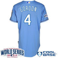 Custom Fan-Made Alex Gordon Kansas City Royals #4 Blue 2014 Baseball Jersey