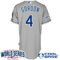 Custom Fan-Made Alex Gordon Kansas City Royals #4 Grey 2014 Baseball Jersey