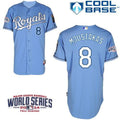 Custom Fan-Made Mike Moustakas Kansas City Royals #8 Blue 2014 Baseball Jersey