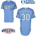 Custom Fan-Made Yordano Ventura Kansas City Royals #30 Blue 2014 Baseball Jersey