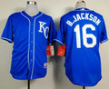 Custom Fan-Made Bo Jackson Kansas City Royals #16 Blue Baseball Jersey