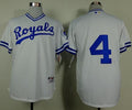 Custom Fan-Made Alex Gordon Kansas City Royals #4 White 1974 Throwback Turn Back Clock Edition Baseball Jersey