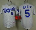 Custom Fan-Made George Brett Kansas City Royals #5 White Baseball Jersey