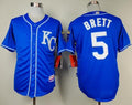 Custom Fan-Made George Brett Kansas City Royals #5 Blue Baseball Jersey