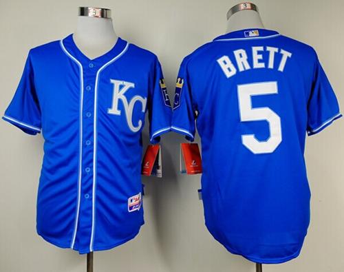 Custom Fan-Made George Brett Kansas City Royals #5 Blue Baseball Jersey