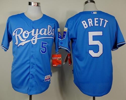 Custom Fan-Made George Brett Kansas City Royals #5 Blue Baseball Jersey