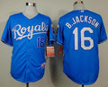 Custom Fan-Made Bo Jackson Kansas City Royals #16 Blue Baseball Jersey