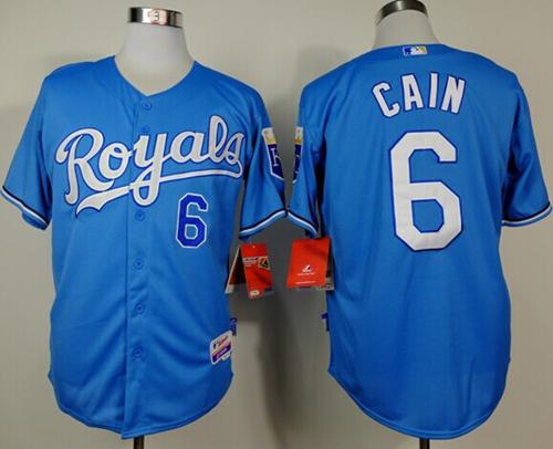 Custom Fan-Made Lorenzo Cain Kansas City Royals #6 Blue Baseball Jersey