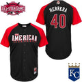 Custom Fan-Made Kelvin Herrera Kansas City Royals #40 Black 2015 All-Star Edition Baseball Jersey