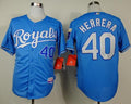 Custom Fan-Made Kelvin Herrera Kansas City Royals #40 Blue Baseball Jersey
