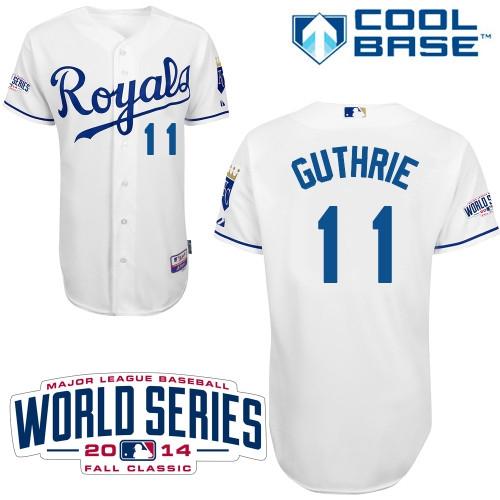 Custom Fan-Made Jeremy Guthrie Kansas City Royals #11 White 2014 Baseball Jersey
