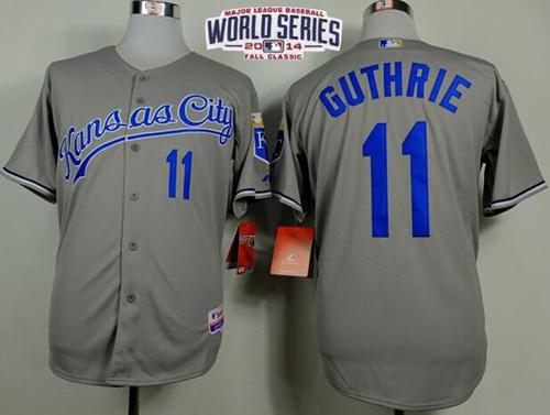 Custom Fan-Made Jeremy Guthrie Kansas City Royals #11 Grey 2014 Baseball Jersey