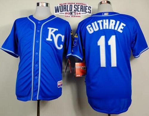 Custom Fan-Made Jeremy Guthrie Kansas City Royals #11 Blue 2014 Baseball Jersey