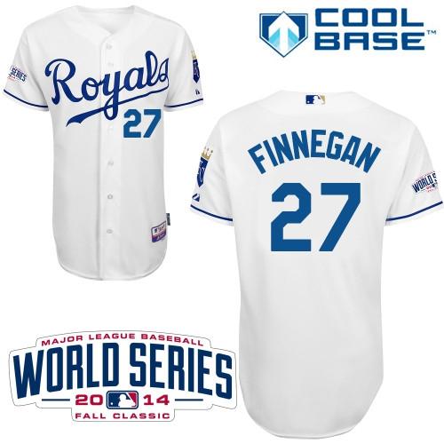 Custom Fan-Made Brandon Finnegan Kansas City Royals #27 White 2014 Baseball Jersey