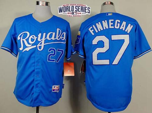 Custom Fan-Made Brandon Finnegan Kansas City Royals #27 Blue 2014 Baseball Jersey