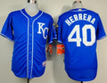 Custom Fan-Made Kelvin Herrera Kansas City Royals #40 Blue Baseball Jersey