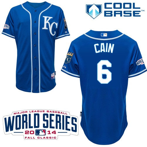 Custom Fan-Made Lorenzo Cain Kansas City Royals #6 Blue 2014 Baseball Jersey