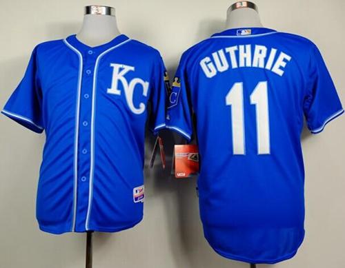 Custom Fan-Made Jeremy Guthrie Kansas City Royals #11 Blue Baseball Jersey
