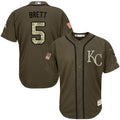 Custom Fan-Made George Brett Kansas City Royals #5 Green Service Edition Baseball Jersey