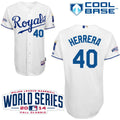 Custom Fan-Made Kelvin Herrera Kansas City Royals #40 White 2014 Baseball Jersey