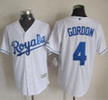 Custom Fan-Made Alex Gordon Kansas City Royals #4 White Baseball Jersey