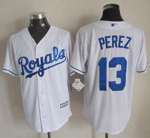 Custom Fan-Made Salvador Perez Kansas City Royals #13 White Baseball Jersey