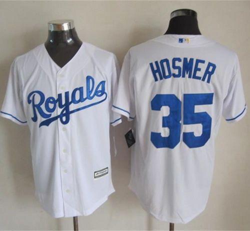 Custom Fan-Made Eric Hosmer Kansas City Royals #35 White Baseball Jersey