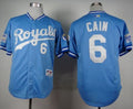 Custom Fan-Made Lorenzo Cain Kansas City Royals #6 Blue 1985 Throwback Turn Back Clock Edition Baseball Jersey