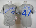 Custom Fan-Made Johnny Cueto Kansas City Royals #47 Grey Baseball Jersey