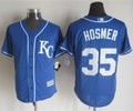 Custom Fan-Made Eric Hosmer Kansas City Royals #35 Blue Baseball Jersey