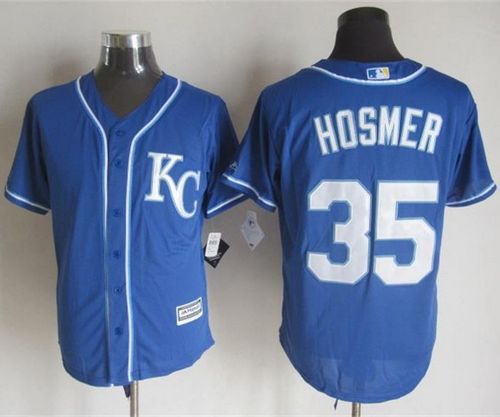 Custom Fan-Made Eric Hosmer Kansas City Royals #35 Blue Baseball Jersey