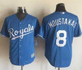 Custom Fan-Made Mike Moustakas Kansas City Royals #8 Blue Baseball Jersey