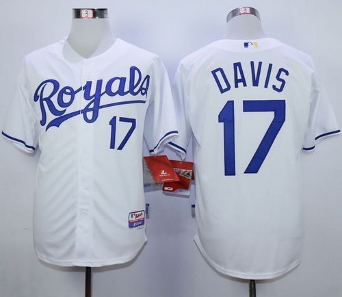 Custom Fan-Made Wade Davis Kansas City Royals #17 White Baseball Jersey