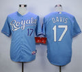 Custom Fan-Made Wade Davis Kansas City Royals #17 Blue Baseball Jersey