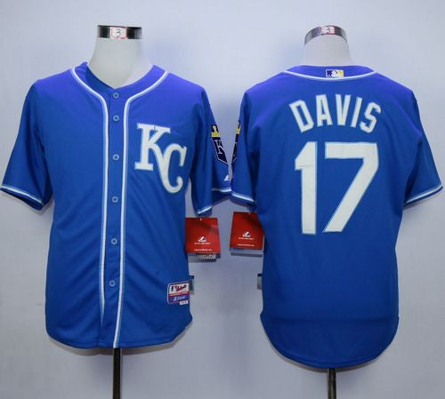 Custom Fan-Made Wade Davis Kansas City Royals #17 Blue Baseball Jersey