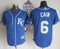 Custom Fan-Made Lorenzo Cain Kansas City Royals #6 Blue 2015 Baseball Jersey