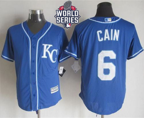 Custom Fan-Made Lorenzo Cain Kansas City Royals #6 Blue 2015 Baseball Jersey