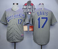 Custom Fan-Made Wade Davis Kansas City Royals #17 Grey 2015 Baseball Jersey