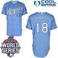 Custom Fan-Made Ben Zobrist Kansas City Royals #18 Blue 2015 Baseball Jersey