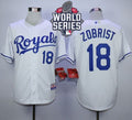 Custom Fan-Made Ben Zobrist Kansas City Royals #18 White 2015 Baseball Jersey
