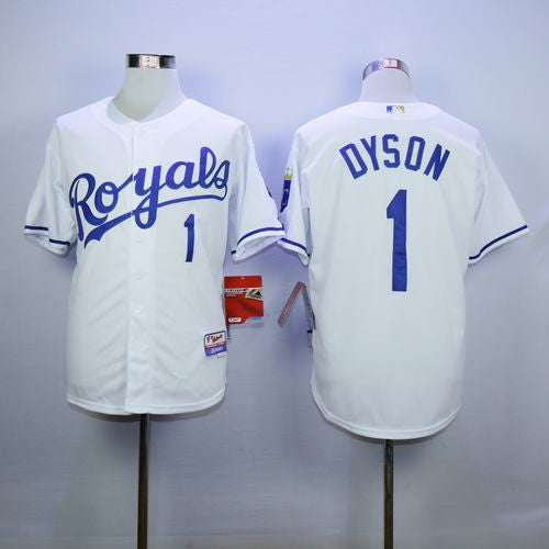 Custom Fan-Made Jarrod Dyson Kansas City Royals #1 White Baseball Jersey