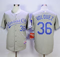 Custom Fan-Made Edinson Volquez Kansas City Royals #36 Grey Baseball Jersey