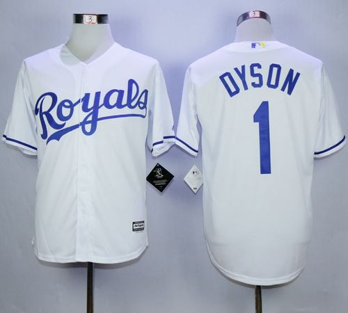 Custom Fan-Made Jarrod Dyson Kansas City Royals #1 White Baseball Jersey