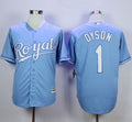 Custom Fan-Made Jarrod Dyson Kansas City Royals #1 Blue Baseball Jersey