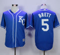 Custom Fan-Made George Brett Kansas City Royals #5 Blue Baseball Jersey