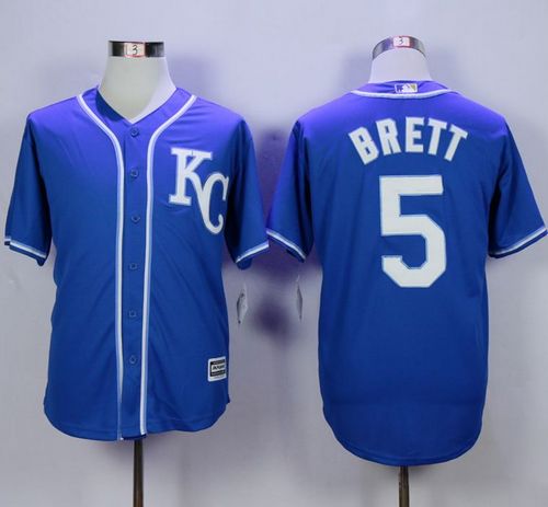 Custom Fan-Made George Brett Kansas City Royals #5 Blue Baseball Jersey